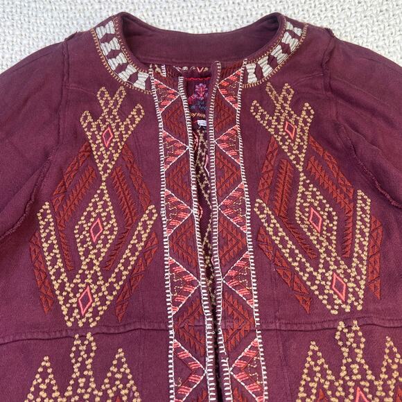 Johnny Was Embroidered Purple Multicolor Kimono Cardigan - Size Small - Picture 2 of 7